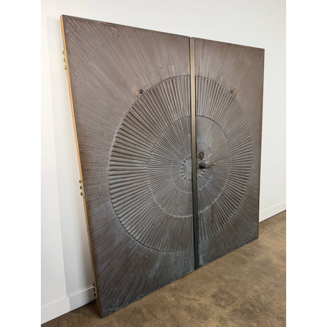 Monumental Kaylien Lustr-Metl Bronze Sunburst Double Doors For Sale - Image 15 of 15