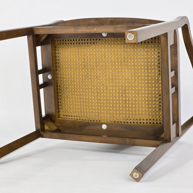 Wood Michael Taylor for Baker Furniture MCM Asian-Style Dining/Club Chairs - Set of 4 For Sale - Image 7 of 10