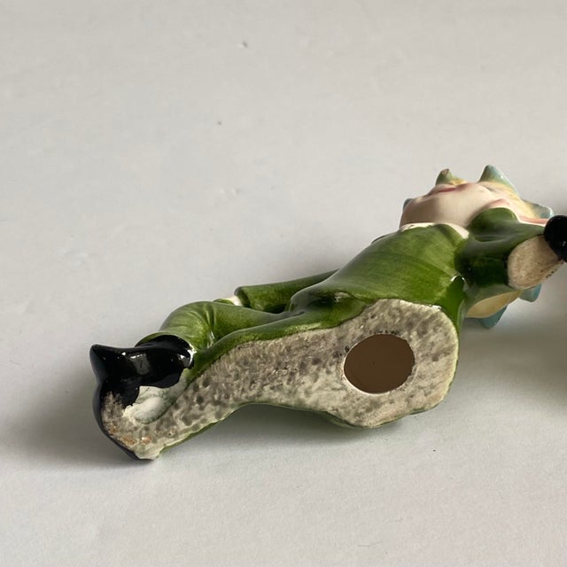 Vintage Norcrest Elves Pixie Elf Figurine Flower Hat Retro Spring Holiday a Pair For Sale - Image 12 of 12