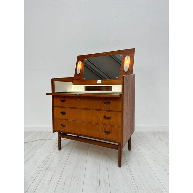 Vintage Danish Teak Vanity Chest of Drawers, 1960s For Sale - Image 14 of 14