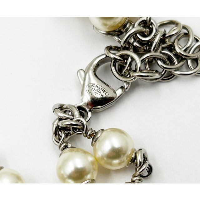 2010s Chanel Silver CC Opal Moon Star Pastel Bead 2 Strand Necklace For Sale - Image 5 of 6