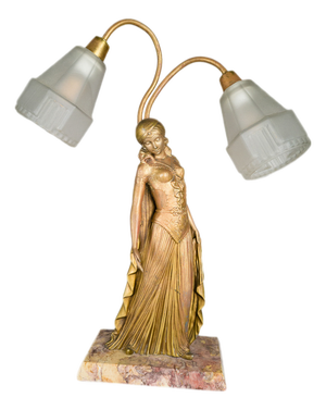 Art Deco Table Lamp by Georges van de Voorde, France, 1925