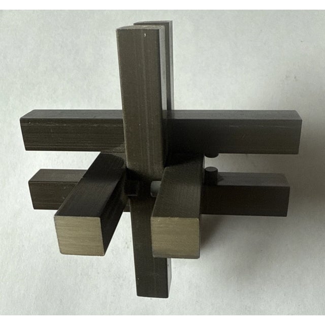 1960s Austin Enterprises Interlocking Aluminum & Rosewood Burr Puzzle Modernist For Sale In Sacramento - Image 6 of 8