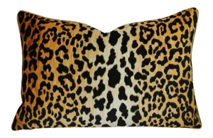 Hollywood Glam Leopard Spot Safari Velvety Cotton Feather & Down Pillow 26" x 18"