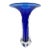 Vintage 1991 Signed Winfisky Cobalt Blue Cased Art Glass Trumpet Vase - 8" For Sale