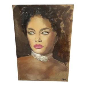 1960s Marc Olivier Gregoire French Portrait Oil Painting of a Woman