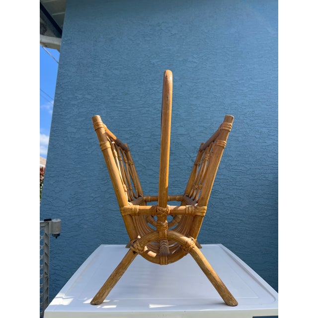 1950s Bamboo Magazine Rack For Sale - Image 4 of 8