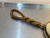 1940s-50s large brass/twisted wood-handle magnifying glass. Excellent condition. Measures 13" long total and 5" diameter...