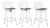 Set of Three Harry Bertoia White Patinated Wire Bar Stools For Sale