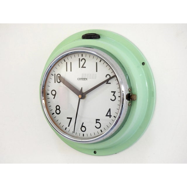 Nautical Aqua Marine Citizen Ship's Wall Decor Clock Japan For Sale - Image 3 of 6