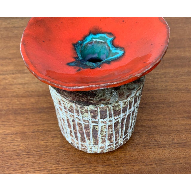 Mid-Century Modern German Studio Pottery Mushroom Vase from Hase Dietz Keramik, 1960s For Sale - Image 13 of 18