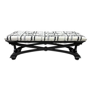 Mid-Century Vintage Empire Inspired Newly Upholstered Bench For Sale