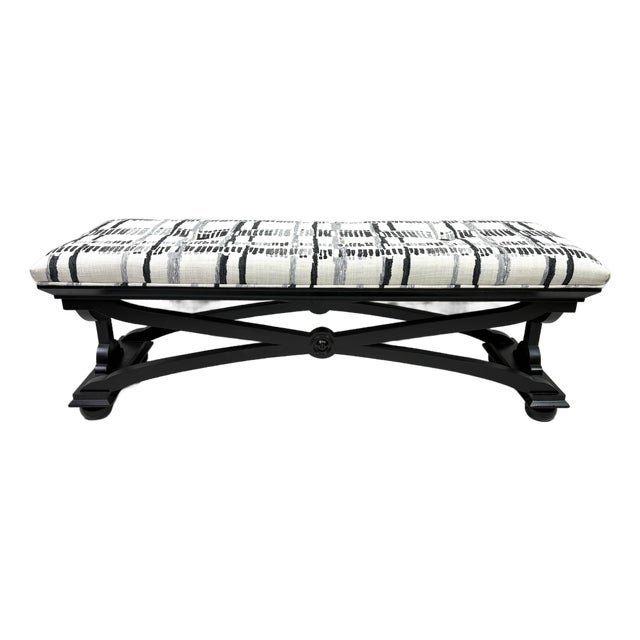 Mid-Century Vintage Empire Inspired Newly Upholstered Bench For Sale
