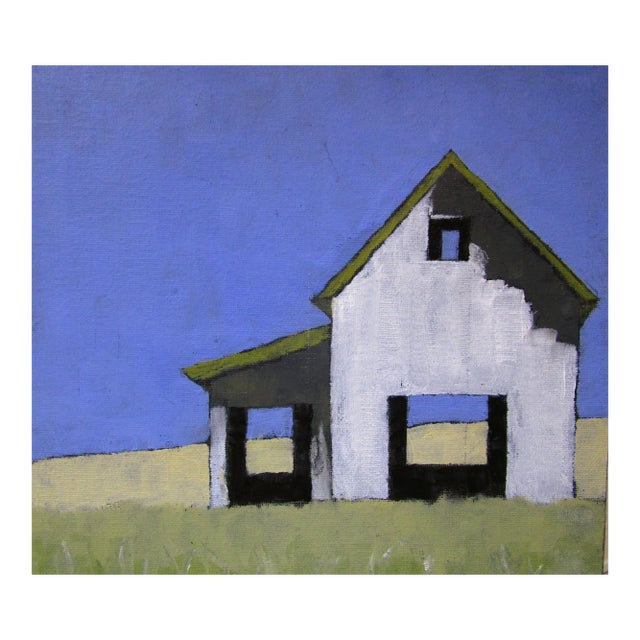 White Barn Art Lynne French California Landscape 10x10 O/C For Sale