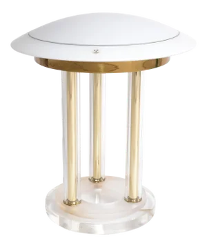 Peill & Putzler Brass, Lucite & Blown Glass Table Lamp Space Age 1970s Germany