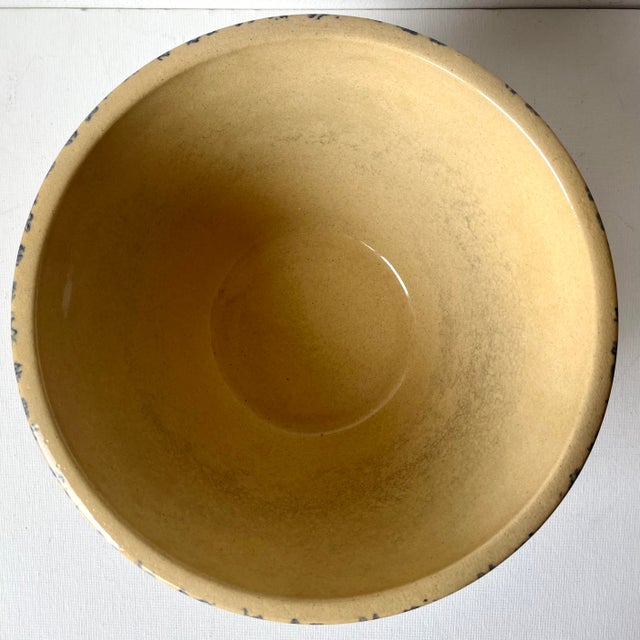 Robinson Ransbottom Pottery Co. Antique Blue Spongeware 10" Bowl-Robinson Ransbottom For Sale - Image 4 of 6
