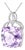 Late 20th Century 18K White Gold Diamond Amethyst Pendant For Sale