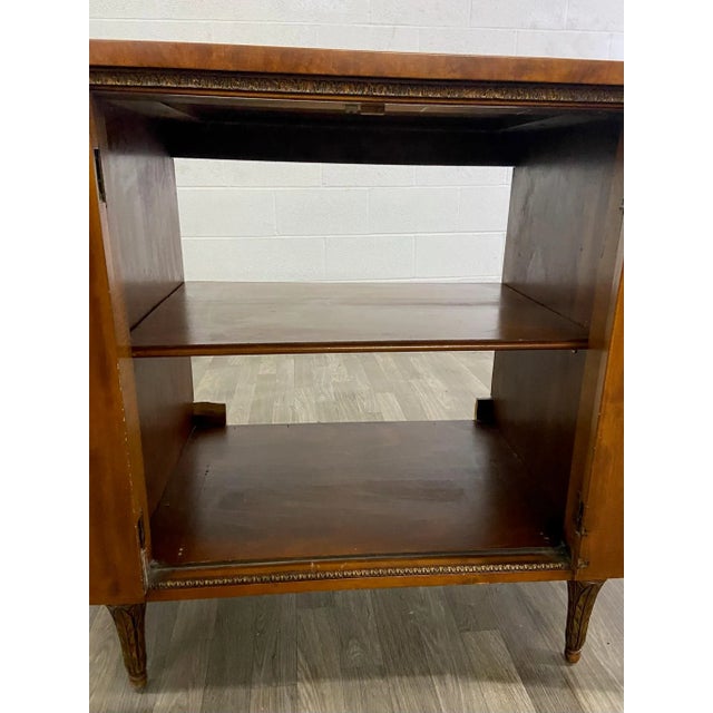 Brown Vintage Lammert's Louis XVI Style Demilune Console Entryway Commode Cabinet For Sale - Image 8 of 12