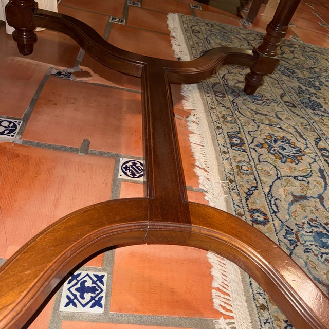 French Revival Carved Mahogany Antique Dining Table 5 Chairs Set For Sale - Image 17 of 18