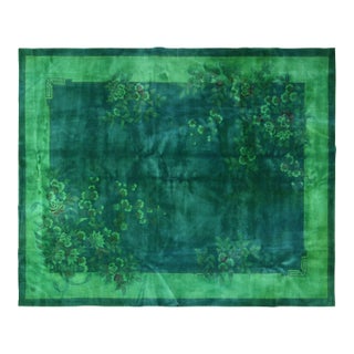 Vintage Chinese Art Deco Hand Knotted Wool Rug, 8x10 For Sale