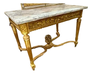 Fine 19th C. French Louis XVI Giltwood Center Table