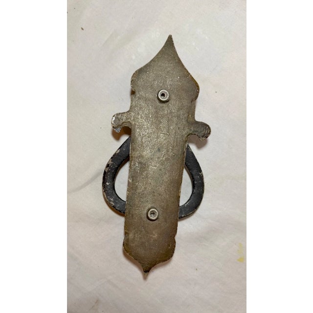 Bronze Antique Arts and Crafts Solid Heavy Bronze Hammered Front Door Knocker For Sale - Image 8 of 8