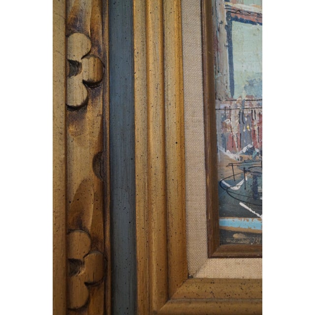 Gray 1950s Golden Gate Bridge Painting Signed Mercer For Sale - Image 8 of 11