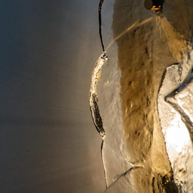 Metal Citrus Swirl Ice Glass Wall Lights attributed to J. T. Kalmar, 1969 For Sale - Image 7 of 18