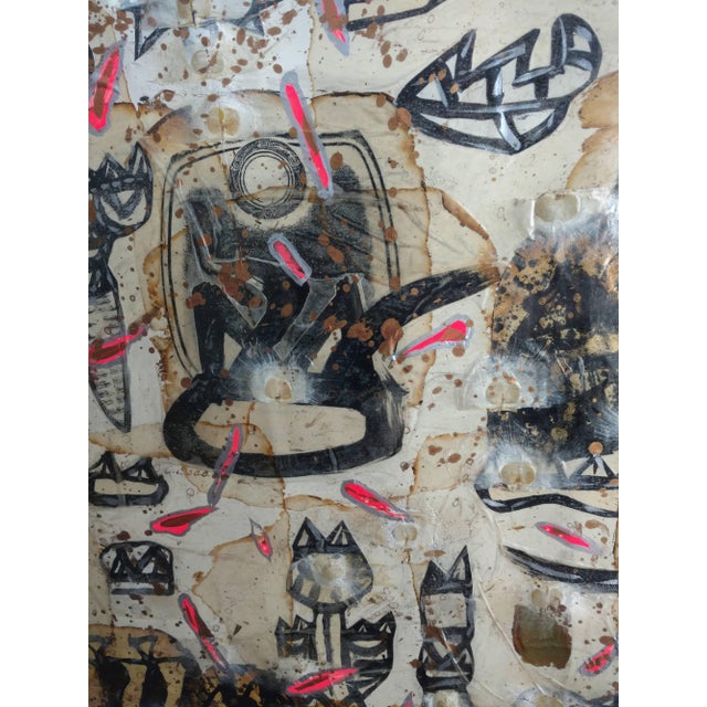 Late 19th Century Kwok Mang Ho, Chinese Graffiti Pop Artist Kwok, Mixed Media Collage, 1884 For Sale - Image 5 of 8