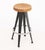 Pair of After Jean Prouve Circular Oak Seat Bar Stools For Sale In New York - Image 6 of 10