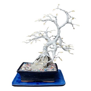 Vintage Silver Solder Gemstone Bonsai Tree, 1970s For Sale