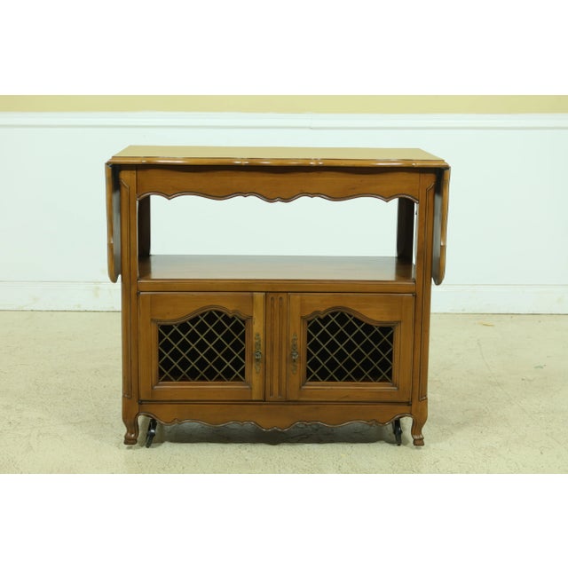 Cherry French Style Drop Leaf Server Cart For Sale - Image 12 of 12