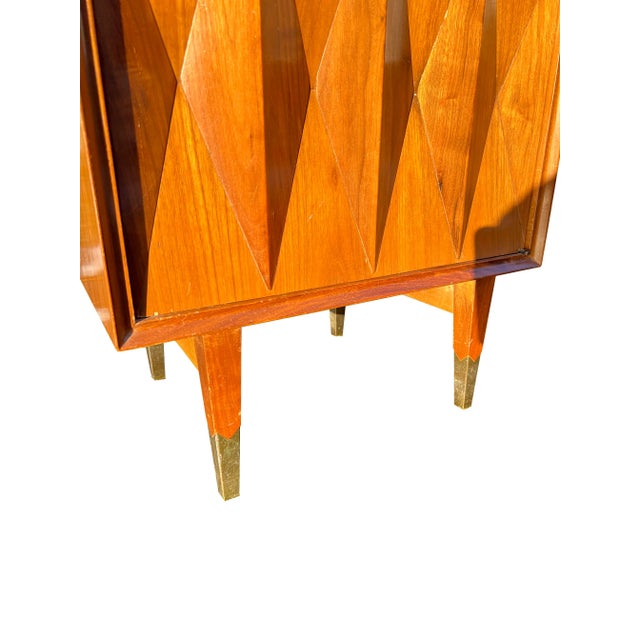Mid-Century Modern Mid Century Modern Albert Parvin Gio Ponti Style Nightstand Sculpted Design For Sale - Image 3 of 7