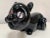 Vintage Murano, black glass, cross eyed cat crouching on the floor. Cat has a curled tail and an open mouth. Designed to...