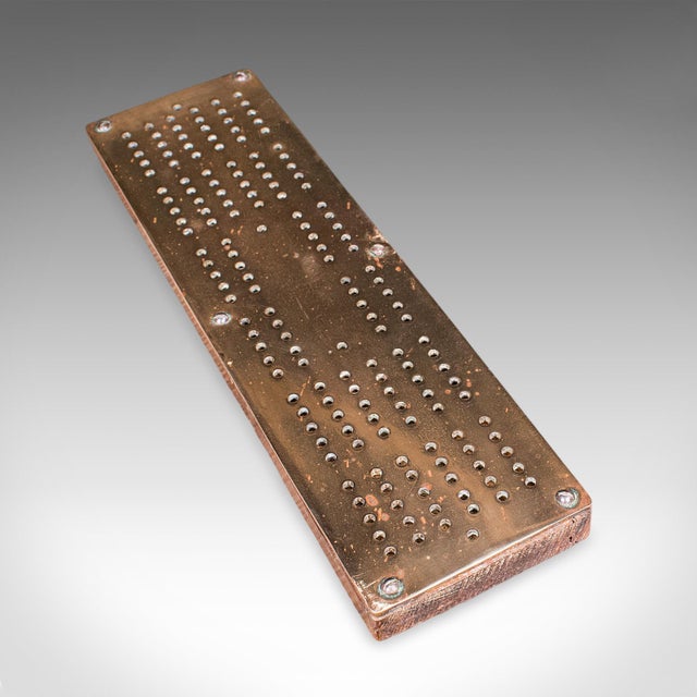 Antique Cribbage Board, English, Bronze, Pine, Gaming Peg Base ...