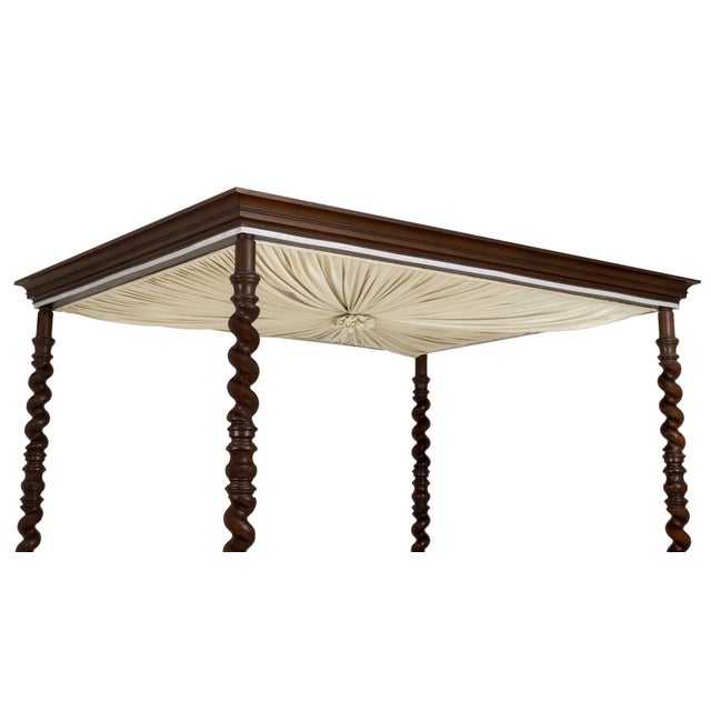 Wood Baker Furniture Britannia Walnut Full-Size Four-Poster Canopy Bed Frame For Sale - Image 7 of 9