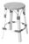 Tobias 24 in. Seat Height Round Rattan Backless Counter Stool, White/Black Dot / White Rattan Frame For Sale