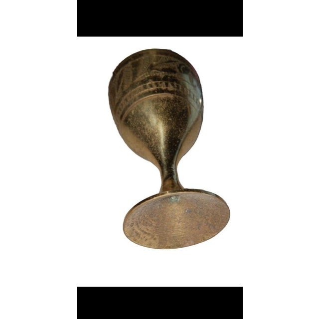 The Atlas Collection: Hand-Etched Brass Goblets, a Set For Sale In New York - Image 6 of 8