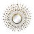 Large Brass Convex Sunburst Wall Mirror | Mid-Century Modern Atomic Style | 34” For Sale