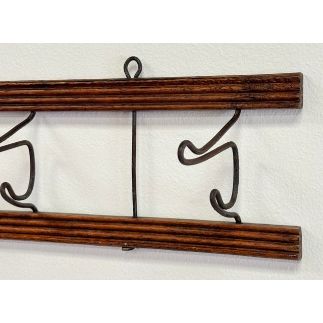 Antique Collapsible Wood and Iron Wall Hook For Sale - Image 4 of 5