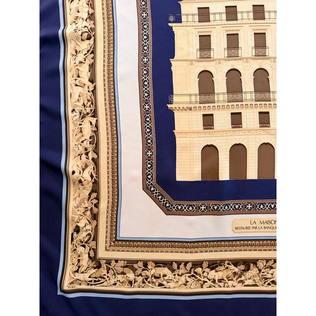 French Hermès La Maison Dorée (Bnp) Silk Scarf 1976 Designed by Rybatchenko Vladimir For Sale - Image 3 of 12