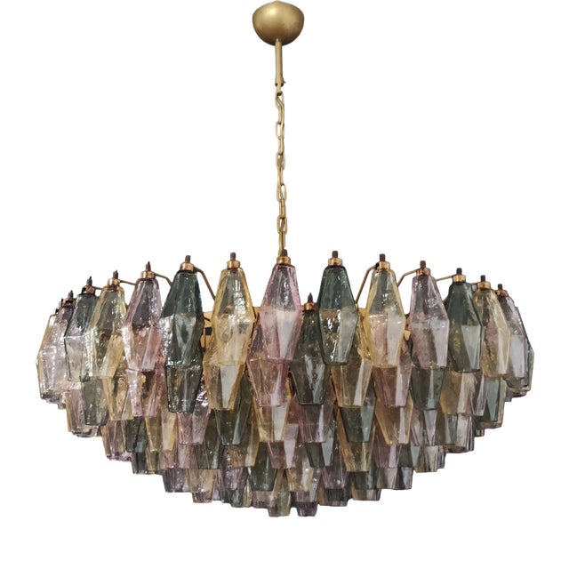 Murano Glass Chandelier in 185 Multicolored Glasses, 1990s For Sale