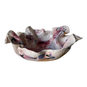 1986 Vintage Handcrafted Sculptural Ceramic Bowl, Signed