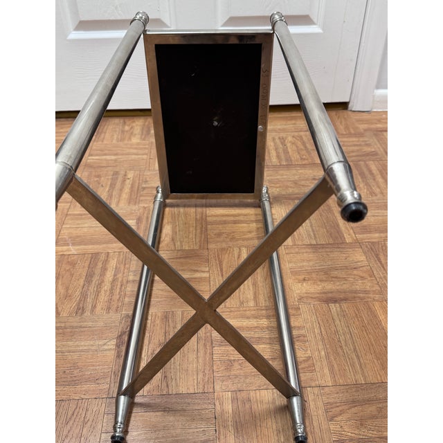 Vintage Directoire Style Nickel and Black Granite Side Table For Sale - Image 11 of 11
