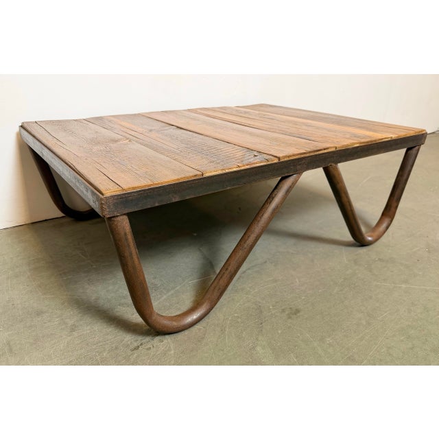 Wood Vintage Industrial Coffee Table, 1960s For Sale - Image 7 of 16