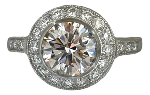 1.21 Ct Lab Mined Diamond Halo Ring Size 6