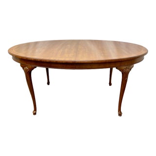 Vintage Henredon 18th Century Portfolio Collection Chippendale Style Solid Mahogany Extension Dining Table For Sale