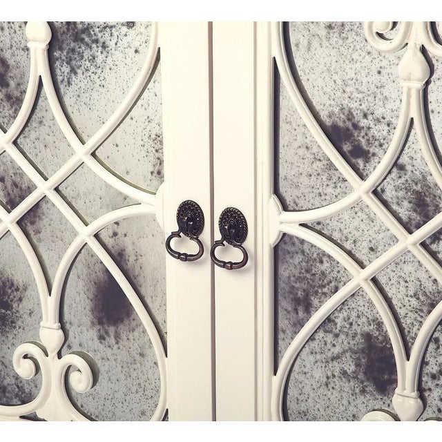 Distressed White Gold Cabinet For Sale - Image 4 of 5