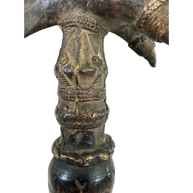 Rare Vintage Senufo Kpa'ana Bronze Ceremonial Figural Axe Côte d'Ivoire 13" H For Sale - Image 12 of 12