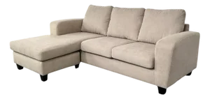 Reversible Corner Sofa in Beige Fabric